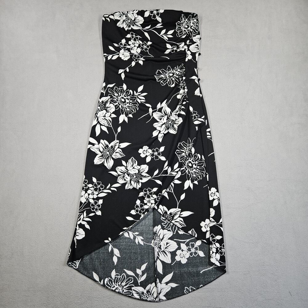 Vtg PS PerSeption Dress Womens M Mini Floral Y2K Whimsy Fairy Hawaiian Strapless